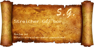 Streicher Gábor névjegykártya